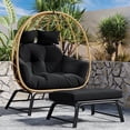 thumbnail image 1 of FKSLIFE 2 Person Wicker Egg Chair With Ottoman Cushion Large Egg Basket Chair With Footrest For Outdoor Indoor Patio Balcony Garden, 1 of 8