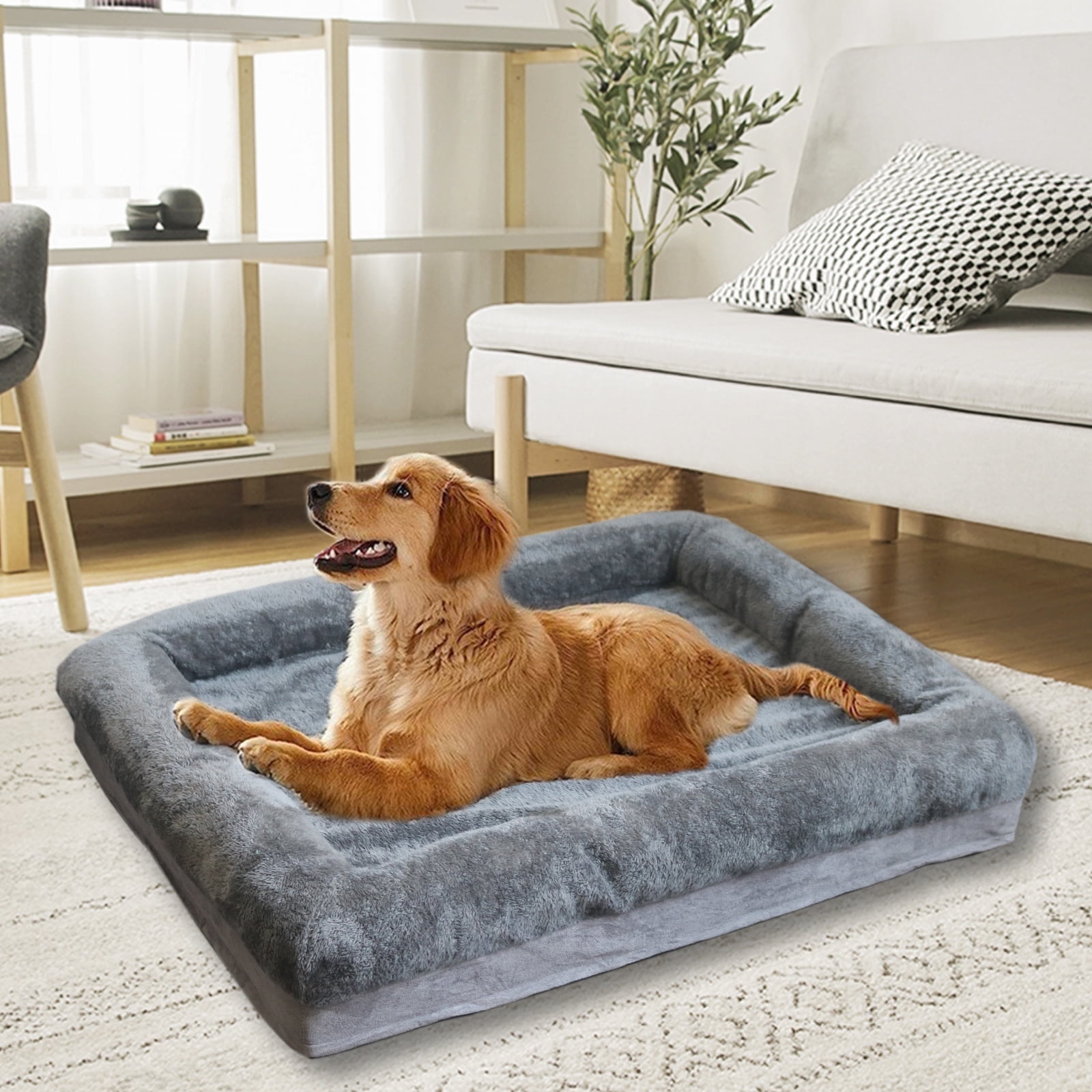 FKS LIFE Luxury Dog Bed Orthopedic Dog Beds Removable Machine Washable Cover and Waterproof Liner Pad Pet Bed