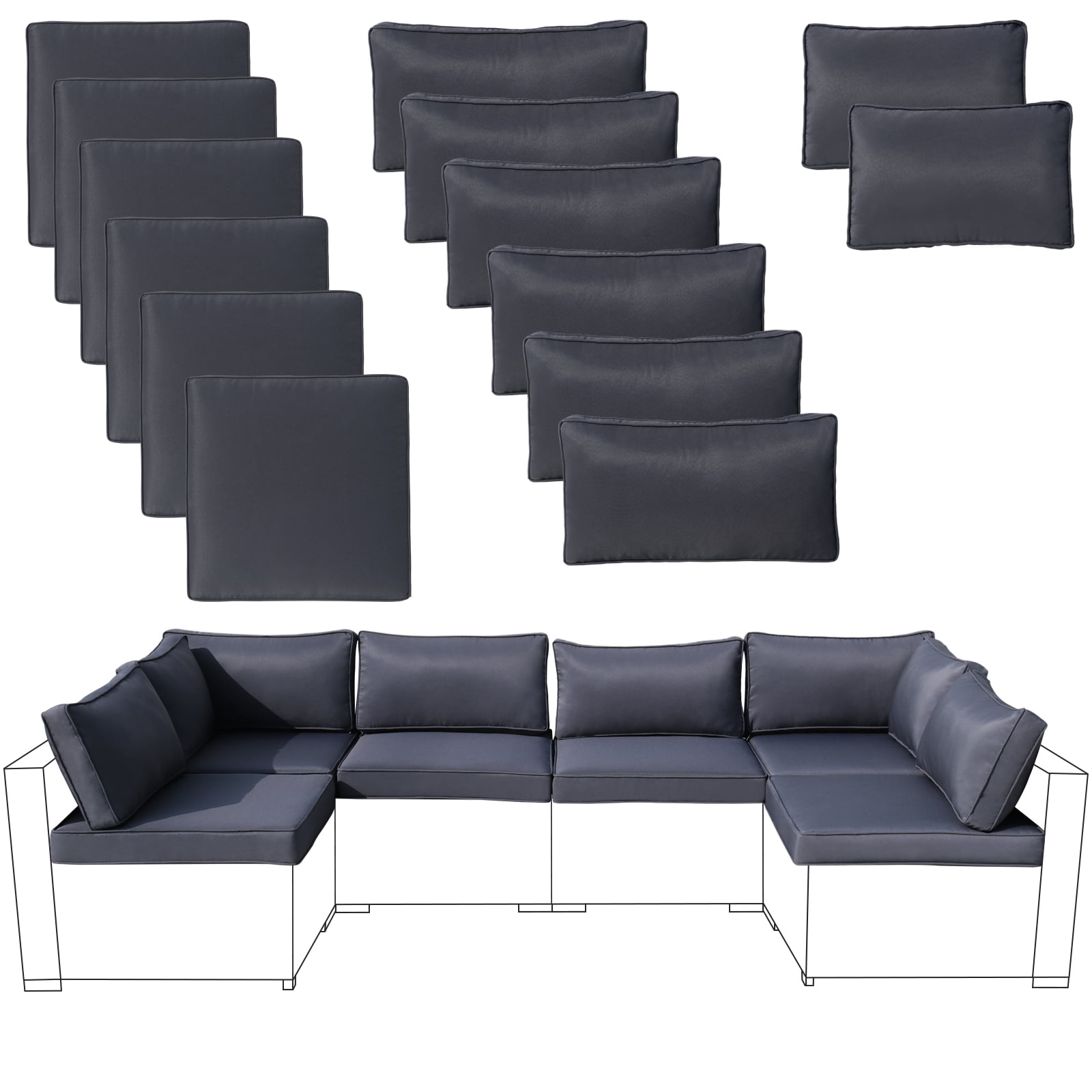 Replacement cushions outdoor sectional sale