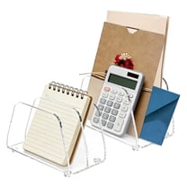 FKSZLL 2 Pcs Acrylic Mail Sorter Desktop Organizer Holder, 2 Compartments Clear Desk Organizer File Envelope Letter Storage Holders for Desk for Office, Home, Desk Organization