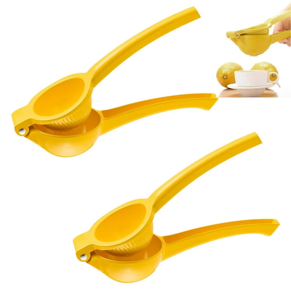 FKSZLL 2 Pcs Manual Juicer Citrus Lemon Squeezer, Fruit Juicer Aluminum Alloy, Professional Hand Juicer Kitchen Tool(Yellow）