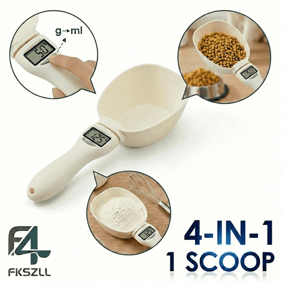 Fkszll Measuring Spoons ABS Food Scale for Kitchen with LCD Screen Removable Handle for Pets Size 9x3.6x2 inch Kitchen Scale