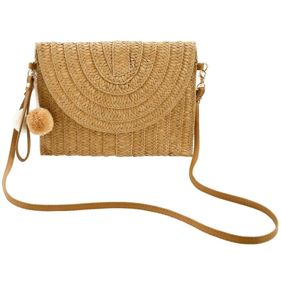 FKSZLL Straw Shoulder Bag For Women Woven Beach Bag Straw Clutch Purses Summer Envelope Purse Wallet