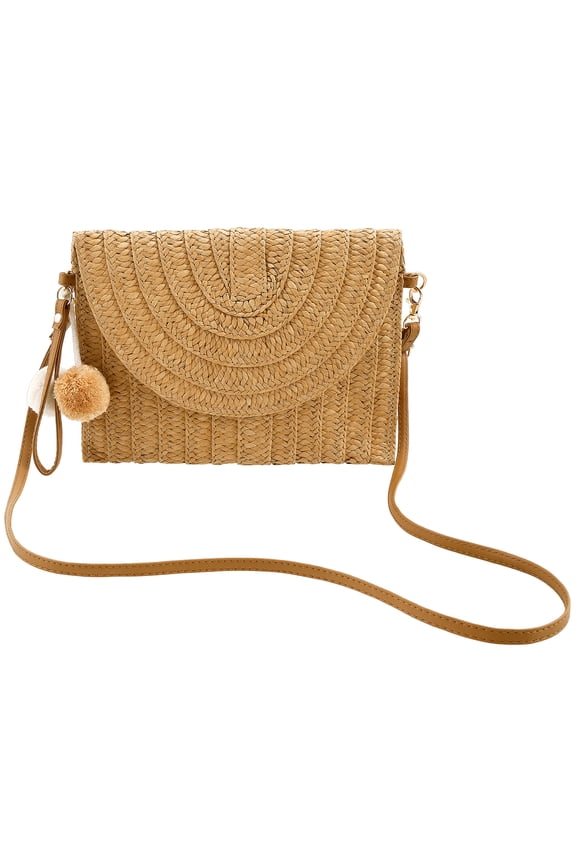 Straw Shoulder Bag For Women Woven Beach Bag Straw Clutch Purses Summer Envelope Purse Wallet