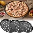 thumbnail image 1 of FKSZLL 3Pcs Pizza Pan Set with Holes Nonstick Pizza Tray for Oven Perforated Carbon Steel Round Pizza Baking Pan Supplies for Home, Kitchen, Restaurant, 9 Inch &10 Inch &12 Inch, 1 of 9