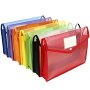 Fkszll 7 Pack Plastic File Folder, Large Expandable Folder for Document Expanding Envelope Organizer Holder for Storage Paper, Fit Legal/A4 Size for Office Business School, Clear