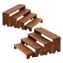 FKSZLL 8 Pcs Wood Risers Display Stands Wooden Cupcake Stand Dessert Table Display Set 4 Tier Riser Display Stand Shelf for Perfume, Collections