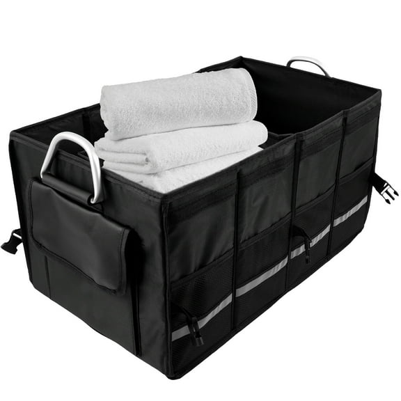 FKSZLL Car Trunk Organizer Collapsible Car Trunk Storage Organizer Oxford Cloth Storage Box with Reflective Strip Multi Pocket for Car Accessories Tool