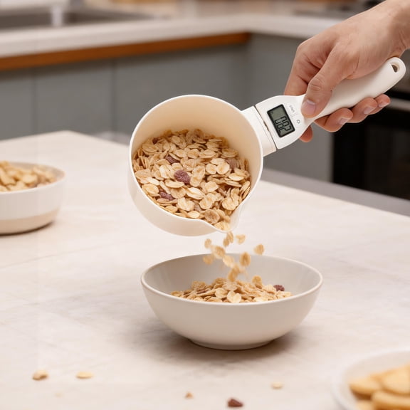 FKSZLL Electronic Measuring Spoon With Conversion Smart Electronic Measuring Cup Weigh As You Scoop Charging or Battery Powered Style 28 OZ High Precision With LCD Screen