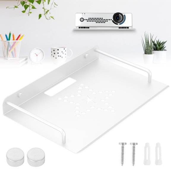 FKSZLL Floating AV Shelf Projector Wall Mount DVD Shelf Floating Entertainment Center Bracket Under TV for Cable Boxes/Games Console/DVR/TV Accessories