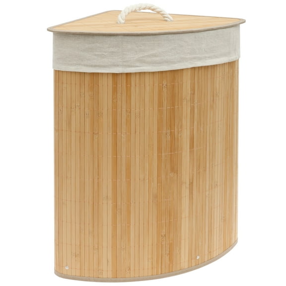 FKSZLL Laundry Hamper with Lid Laundry Basket Large Capacity Cloth Basket with Removable Liner Bamboo Hamper for Bedroom Bathroom