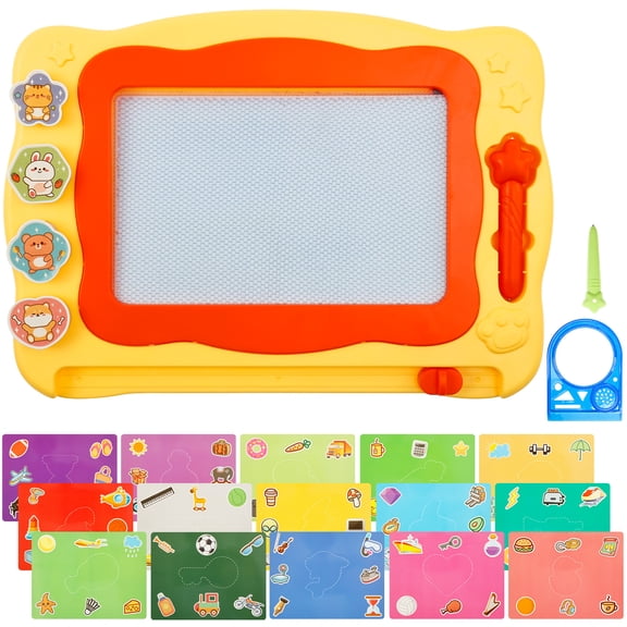 FKSZLL Magnetic Drawing Board Magnetic Doodle Board Erasable Drawing Pad With 4 Colors Travel Toy for Gift, 13.19x9.25inch