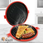 FKSZLL Microwave Grill Pan Toaster Sandwich Maker Microwave Toaster Non Stick Detachable Panini Maker, Fast Grilled Cheese Toastie Sausage for Home, 10.4 x 9.4 x 1.3inch