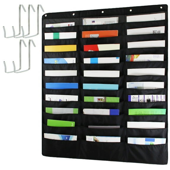FKSZLL Storage Pocket Chart Large Capacity Document Organizer with 20/30 Storage Pockets Wall Hanging File Organizer Heavy-Duty Oxford Cloth Folder for Office Home