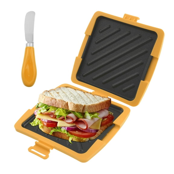 FKSZLL Toaster Sandwich Maker Microwave Toaster Detachable Panini Maker, Dishwasher Safe Wireless Time Saving Fast Toastie for Home Office, 6.5" x 5.7"