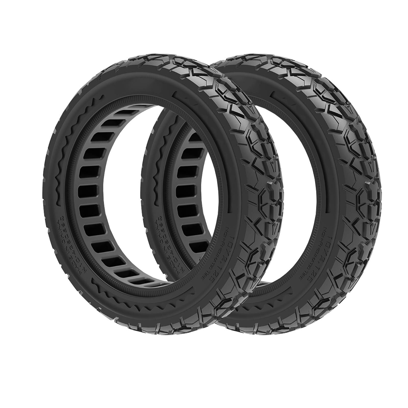 FL 10x2.125 Solid Tire Electric Scooter Tubeless Tyre Solid Rubber Tires Compatible with Ninebot F20 F25 F30 F40 Off-road Scooter Tires (2)