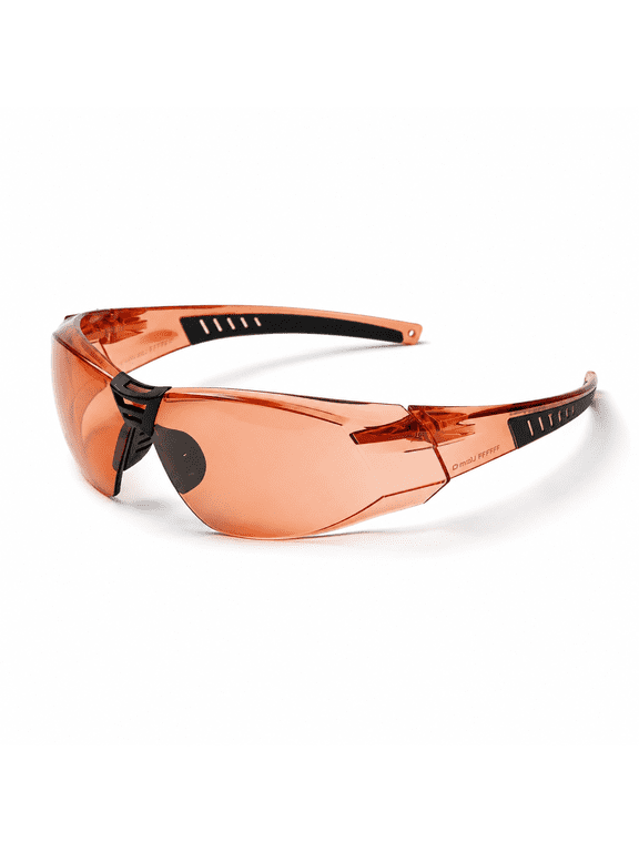 FL-41 Rose Tinted Wrap Around Sports Safety Glasses, Medium Large Size