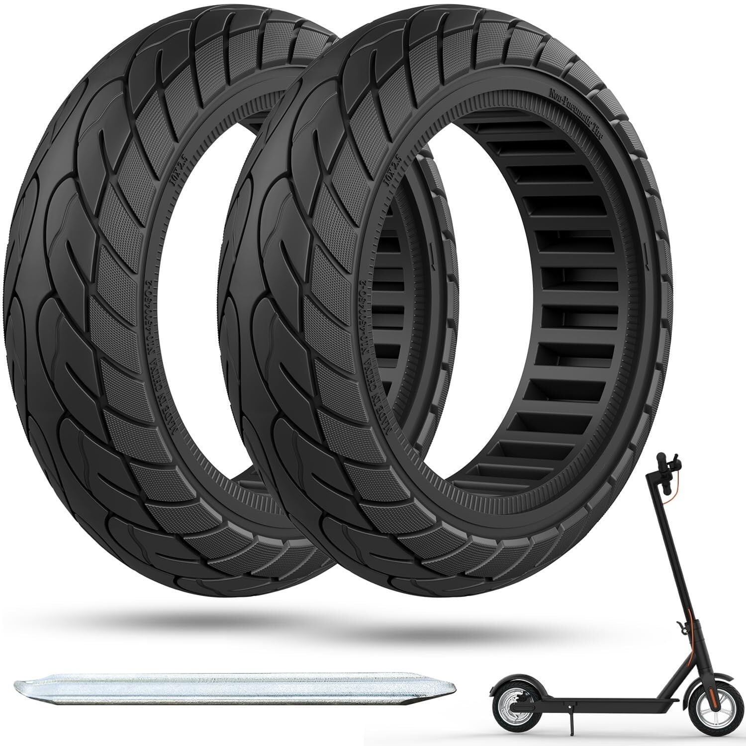 FL 60/70-6.5 Scooter Tire Solid,10 x 2.5 Solid Scooter Tire 10 inch ...