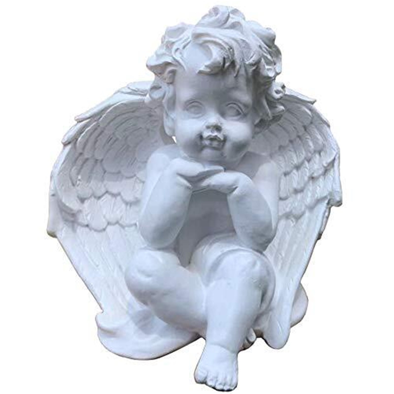 FL Adorable Cherub Angel Figurine Angel Statue - Indoor Outdoor Patio Lawn Garden Sculpture