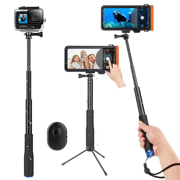 FL Bluetooth Selfie Stick, Underwater Diving Surfing Swimming Bluetooth Phone Selfie Stick, Extendable & Portable Waterproof Video Recording