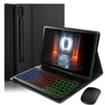 thumbnail image 1 of FL Case Keyboard for Samsung Galaxy Tab S10 FE / S9 FE / S9 / S8 10.9-11 inch Cover - 7 Color Rainbow Change Backlit Detachable Magnetic Keyboard with S Pen Holder with Mouse, 1 of 9