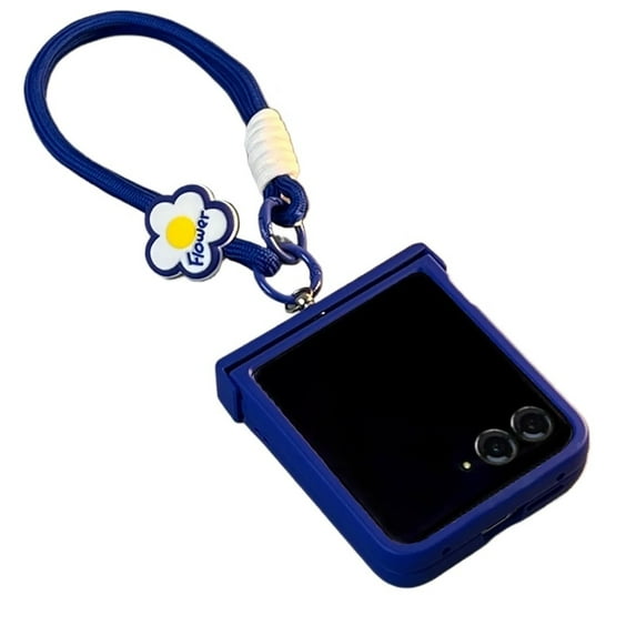 FL Cute Blue Portable Flower Rope Case For Samsung Galaxy ZFlip7 6 Flip5 Flip6 Z Flip4 3 Flip7FE Razr60 50Ultra Cover