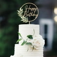 thumbnail image 1 of FL Happy Birthday Cake Topper in Wood Greeny Birthday Cake Decoration, 1 of 7