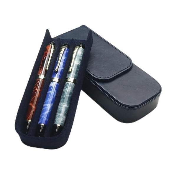 FL Leather 12 Fountain Pen/Pencil Tray Case Organizer, Fashion Design, Handmade, Magnetic Closure with Drawer, Christmas Gift for Man/Woman/Office, 12 Slots