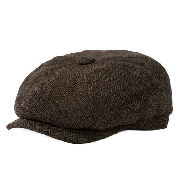 FL Merino Wool Tweed Newsboy Cap for Men Panels Paperboy Hat Warm Winter Hat Vintage Flat Ivy Cabbie