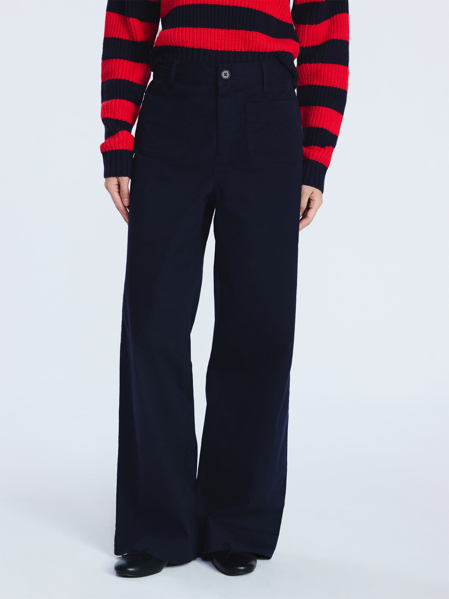 Free Assembly Women's and Women's Plus Patch Pocket Wide Leg Pants, 30”, 32” and 34” Inseam, Sizes XS-4X