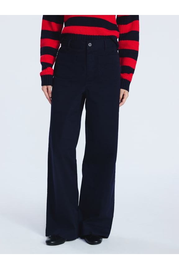 Women's and Women's Plus Patch Pocket Wide Leg Pants, 30”, 32” and 34” Inseam, Sizes XS-4X