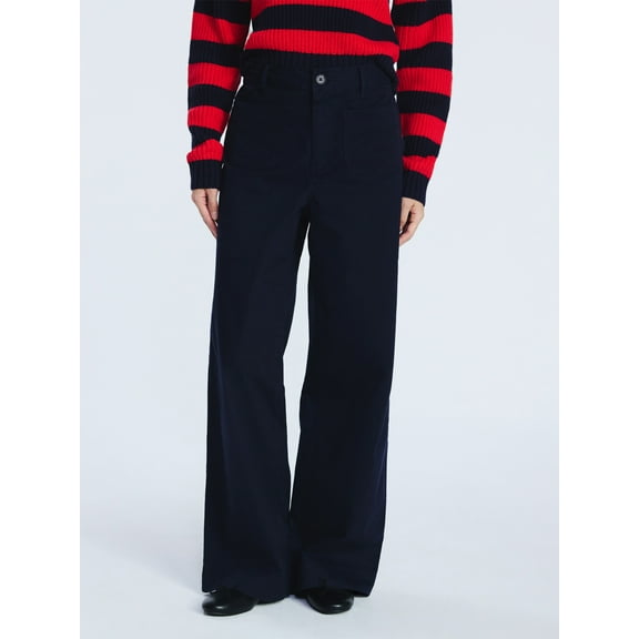 Free Assembly Women's and Women's Plus Patch Pocket Wide Leg Pants, 30”, 32” and 34” Inseam, Sizes XS-4X