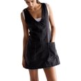 thumbnail image 1 of FL Stretch Denim Dress Overalls Jean Mini Dress Adjustable Shoulder Straps High Roller Skirtall Casual Denim Jean Romper Jumpsuit Trendy, 1 of 3