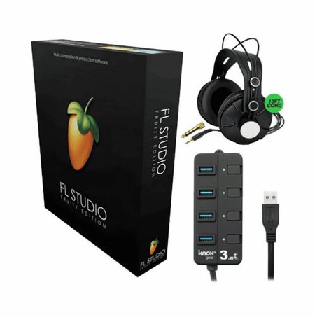 FL Studio 20 - Fruity Edition (Boxed) Bundle with Headphones & USB 3.0 Hub