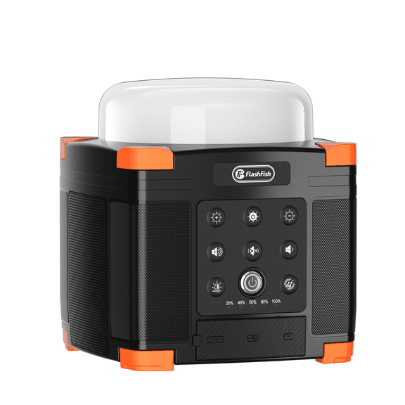 FL9-A Multi-Function Bluetooth Speaker & Power Bank - 56Wh Portable Power Bank with 360 Surround Sound, USB-C, and Integrated Camping Light