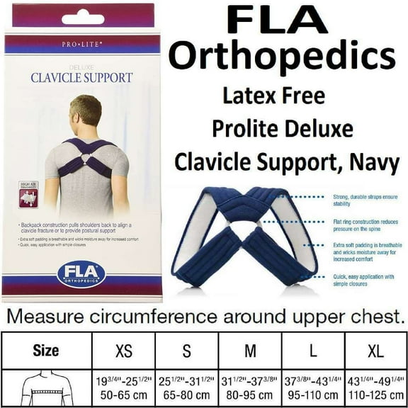 FLA Deluxe Clavicle Support (Navy) X-Small