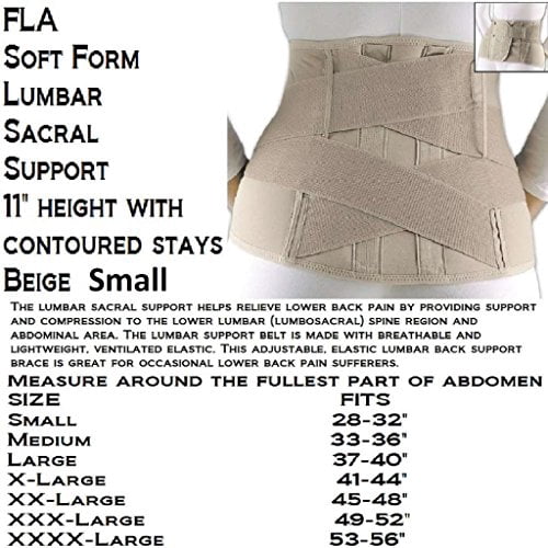 FLA Orthopedics 31-5501LBEG Soft Form Lumbar Sacral Support with Flexible Stays, Beige