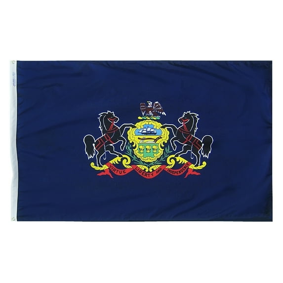 Pennsylvania State Flag, 4' x 6', Nylon SolarGuard Nyl-Glo, Model# 144670