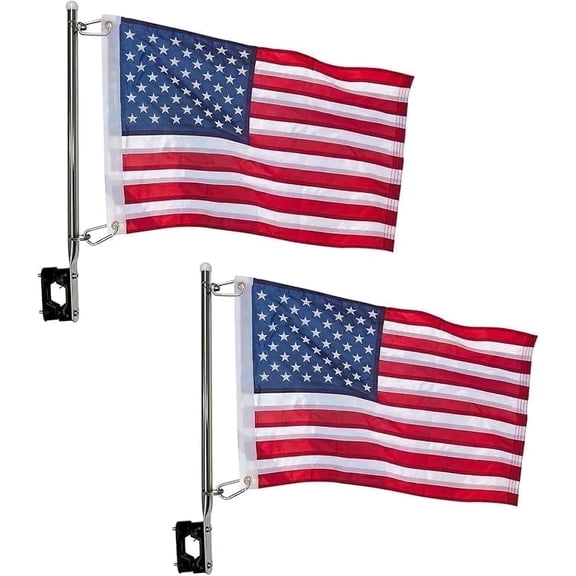 FLAGWIN American Boat Flag 12x18 inch Heavy Duty Nylon Outdoor Banner with Brass Grommets 2 Pack