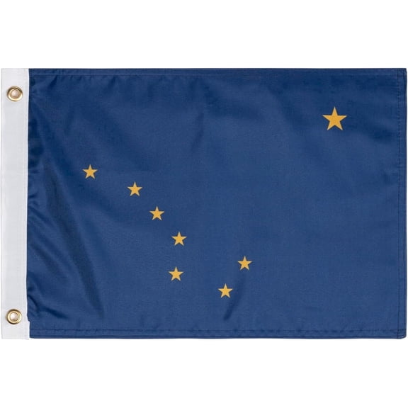 FLAGWIN Alaska Flag 12x18 Inch, Double Side Small Alaska State Flags, Outdoor Alaska Boat Flag, for ATV, UTV, and Golf Cart, with 2 Brass Grommets
