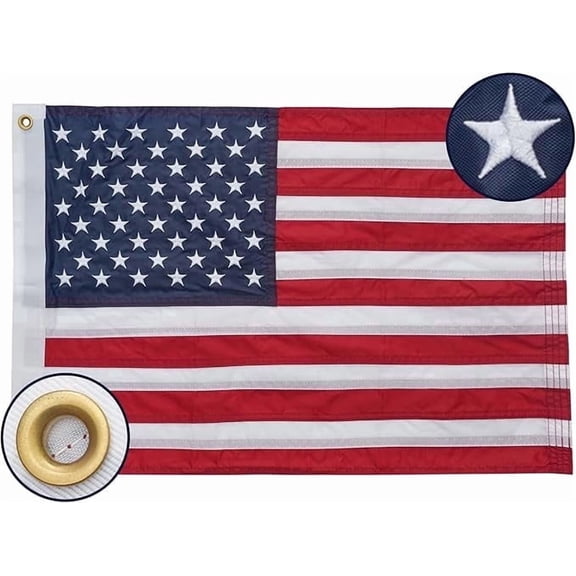 FLAGWIN American Boat Flag 16x24 Inch Heavy Duty Nylon Outdoor Decorative Banner with Brass Grommets for Car Bike