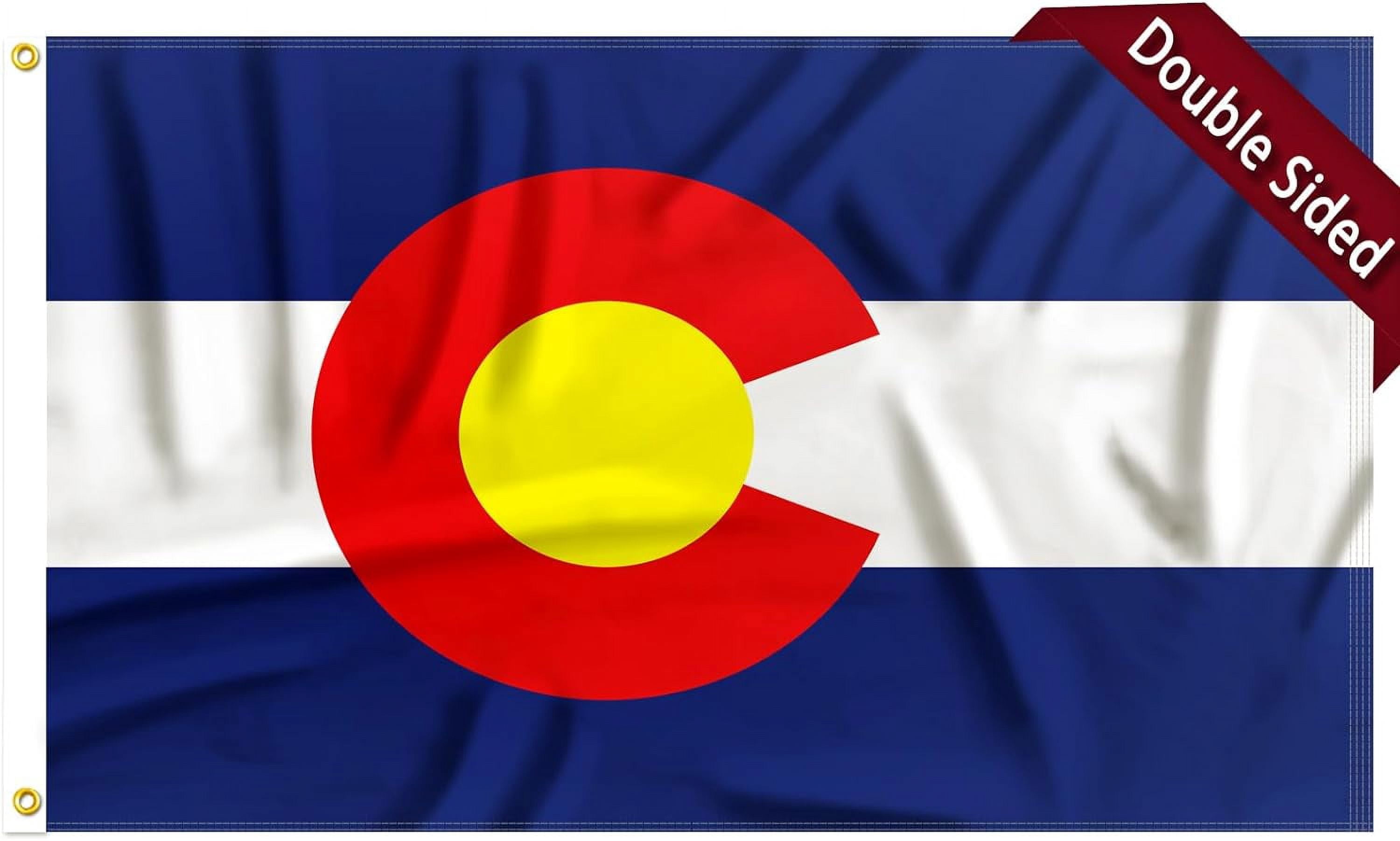 FLAGWIN Colorado Flag 3x5 FT - 3 Ply Double Sided Polyester Colorado State Flag with Brass Grommets - Vivid Color and Fade Proof State of Colorado Flag 3x5 Outdoor