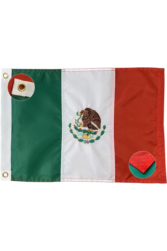 Mexico Flag 4x6 FT Heavy Duty Nylon Outdoor Decorative Banner with Brass Grommets for Patio Garden