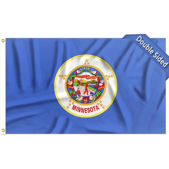 FLAGWIN Minnesota Flag 4x6 FT - 3 Ply Double Sided Polyester Minnesota State Flag with Brass Grommets - Vivid Color and Fade Proof State of Minnesota Flag 4x6 Outdoor