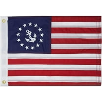 FLAGWIN Nautical Boat Flags, 12x18 Ensign Boating Nylon Embroidered American flag with 2 Brass Grommets