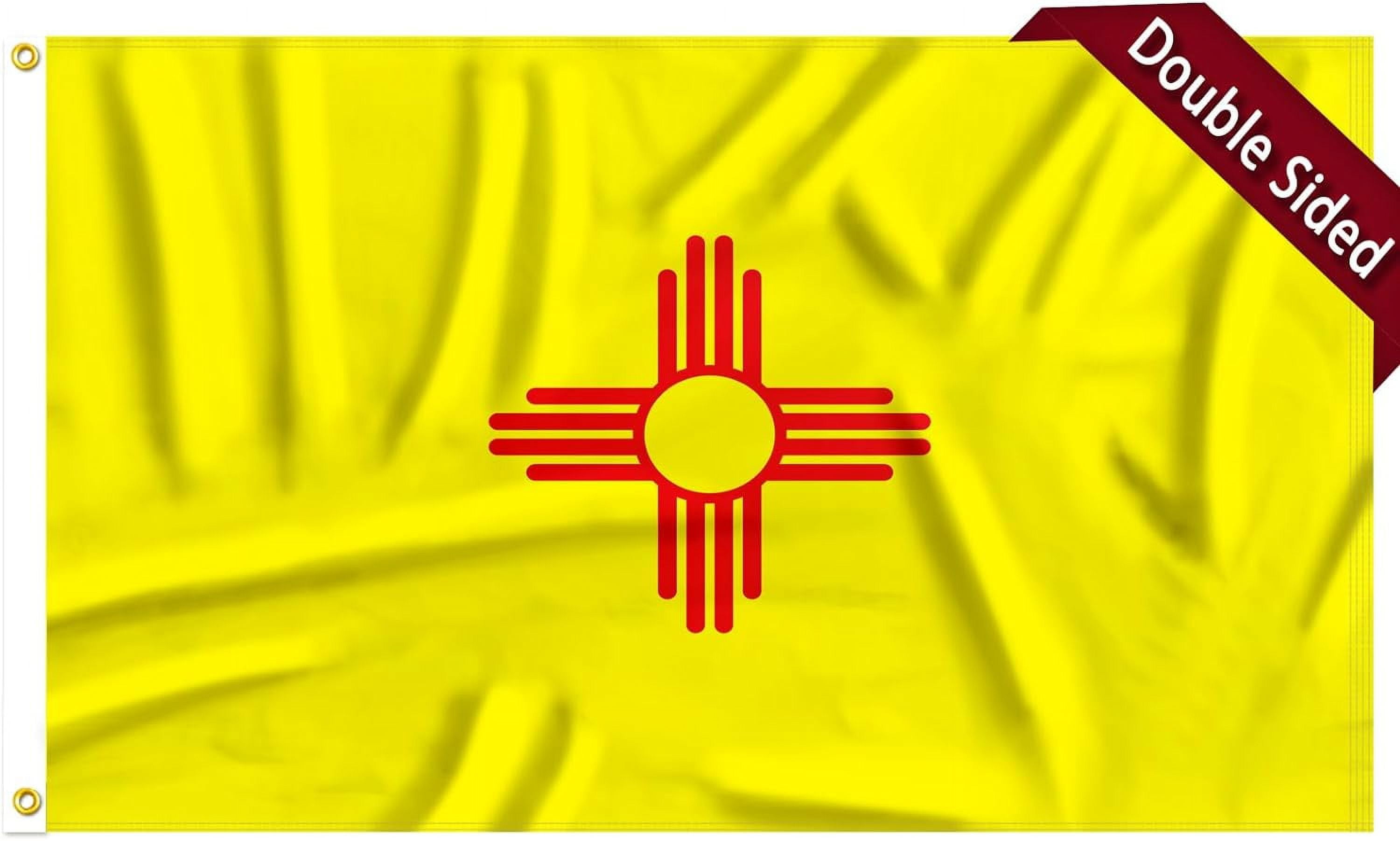 FLAGWIN New Mexico Flag 3x5 FT - 3 Ply Double Sided Polyester New Mexico State Flag with Brass Grommets - Vivid Color and Fade Proof State of New Mexico Flag 3x5 Outdoor
