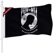 FLAGWIN Pow Mia Flag 3x5 FT Outdoor Double Sided Heavy Duty Embroidered Polyester Military Pow Flag, Powmia Banner with 2 Brass Grommets, You are Not Forgotten War Flags