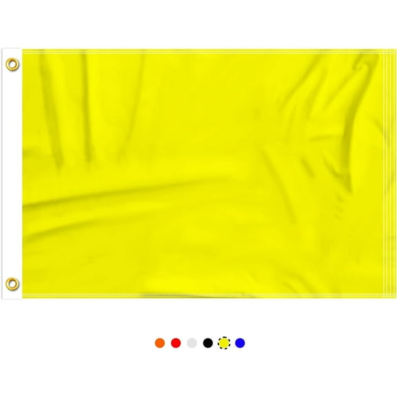 FLAGWIN Yellow Flag 12x18 Inches, Small Yellow Blank Flag, Heavy Duty Polyester Yellow Flag Small with 2 Brass Grommets, 12"x18" Custom Blank Flag for DIY, Boat, Garden, Yard Decoration