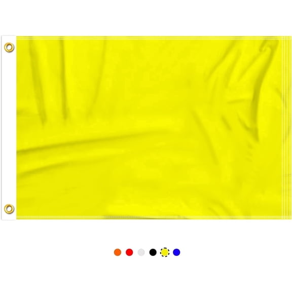 FLAGWIN Yellow Flag 12x18 Inches, Small Yellow Blank Flag, Heavy Duty Polyester Yellow Flag Small with 2 Brass Grommets, 12"x18" Custom Blank Flag for DIY, Boat, Garden, Yard Decoration