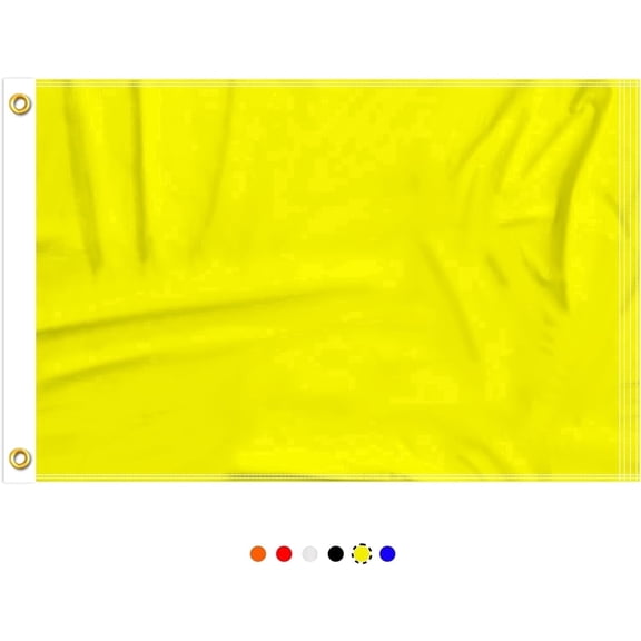 FLAGWIN Yellow Flag 12x18 Inches, Small Yellow Blank Flag, Heavy Duty Polyester Yellow Flag Small with 2 Brass Grommets, 12"x18" Custom Blank Flag for DIY, Boat, Garden, Yard Decoration